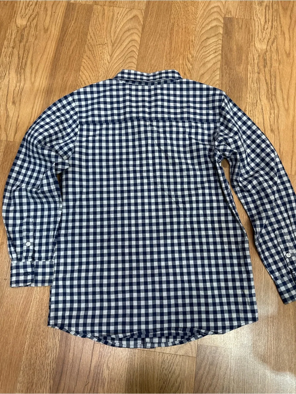 Carters Navy & White Gingham Button-Down Shirt - Unbranded